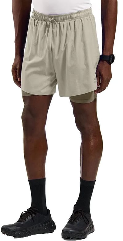 Odlo Zeroweight 5in 2in1 Hardloopshorts Heren-grijs, olijf