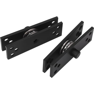 2 Pièces Charnière Pivot de Porte Dissimulée Acier Inoxydable Haut et Bas Coaxial Noir Roulement 220LBS Charnière de Porte