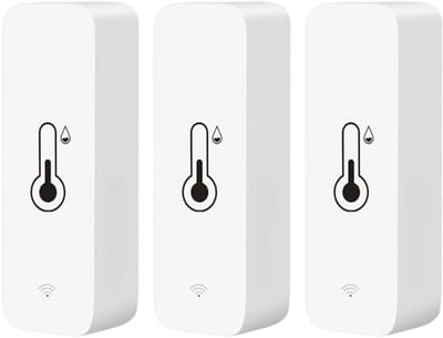 GELLDG 3 stuks WiFi Smart Thermohygrometer - Mini - Digitaal - Afstandsbediening met app - Kamertemperatuursensor - Geschikt voor kassen en kelders - Compatibel met Alexa en Google Home