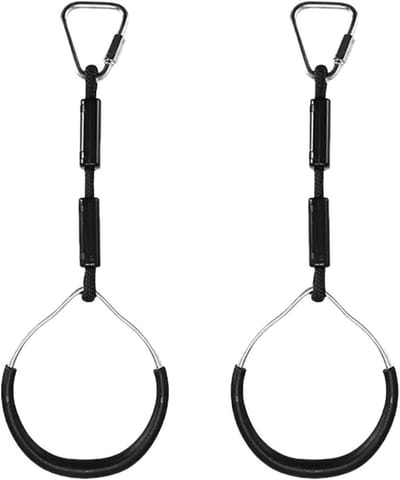 Gymnastiek Ringen - Schommelringen - Kracht Training - Antislip Oppervlak - 2 Stuks - Zwart