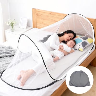SnelShoppen - Pop Up Moskitonetz 200x80x56 cm - Vouwbaar en Portabel Moskitonetz voor Enkelbed - Ideaal voor Camping, Thuis en Buitengebruik