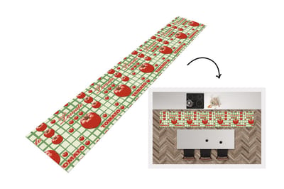 Keukenloper - Loper keuken - Tomaat - Patronen - Fruit - Vintage - 300x50 cm - Keukenloper vinyl