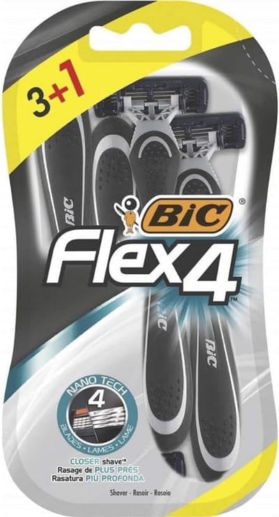 Flexibele Heren Scheermesjes met 4 Bladen - Inclusief 3 + 1 Bonus voor een Glad en Nauwkeurig Scheren
