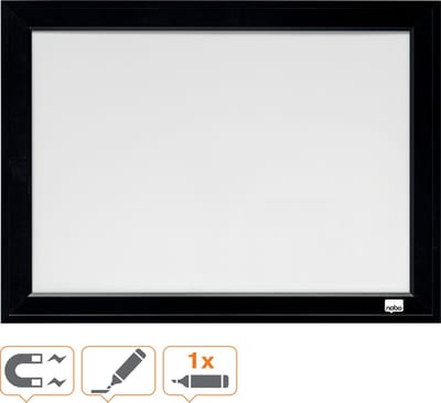 Nobo Magnetisch Whiteboard Met Zwarte Lijst - 58,5 x 43 Cm - Inclusief Montageset, Magneten En Marker