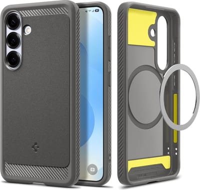 Spigen Geschikt voor Samsung Galaxy S25 Plus - Rugged Armor - MagFit Geschikt voor Mag Back Cover Hoesje - Grijs
