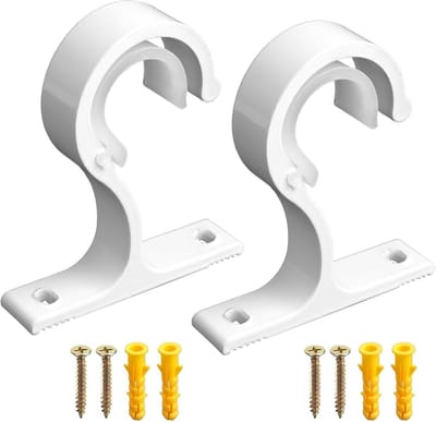 Gordijnroedehouder - Wit - Ø 25-28 mm - Aluminium met Roestwerende Laag - Voor Plafondmontage