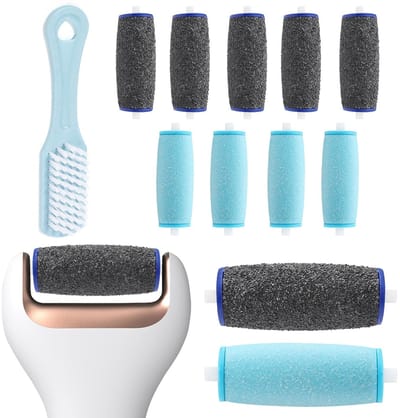 Dailygoods- Eeltverwijderaar 11 Stuks - Reserverollen - Extra Grove/Harde Slijpkorrels - Compatibel met Scholl - Voetverzorging - Micro-Diamant Materiaal