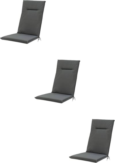 Madison - Tuinkussens - Hoge Rug - 3 st - Eco Pearl Grey - 123x50cm - Grijs - Met lint