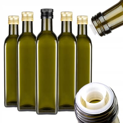 Bimberek Marasca Serie - Decoratieve Fles - 500ml - Olijfgroen - Met Doseerdop