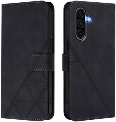 Hoes - Etui - Tas geschikt voor Samsung Galaxy A37 - A36 - A56 - Met Schouder - Draagkoord - Zwart