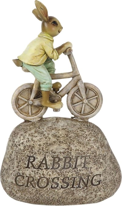 Clayre & Eef Beeld Konijn 20 cm Grijs Kunststof