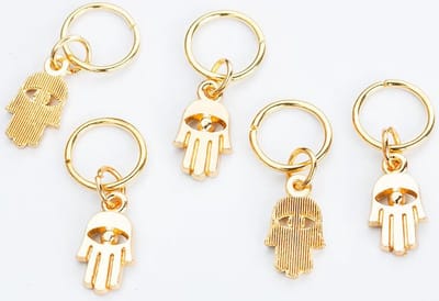Haar kralen - hair beads - haar ringen vlechten - boho - goudkleurig - 5 stuks - hamsa handjes