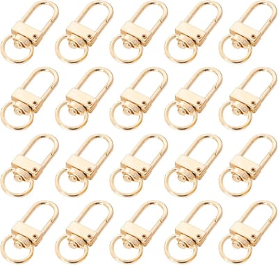 Metalen Karabijnsluitingen - Draaibare Haken - Sieraden Knutselen - 360 Graden Draaibaar - 20 Stuks - Goud en Zilver