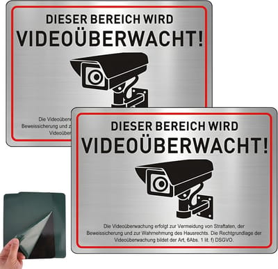 Waarschuwingsborden Camera - Camerabewaking Schild - Beveiliging Huis - Zelfklevend Makkelijk - 20x15cm - Zwart