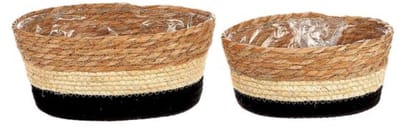 HBX natural living plantenmand set - kleurrijke opbergmanden voor planten.