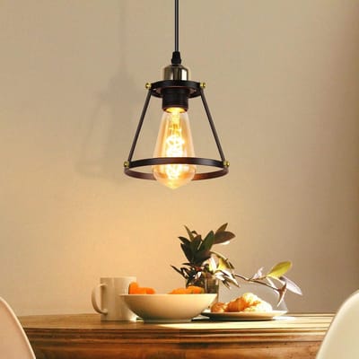 NETTLIFE Hanglamp - zwart - E27 fitting - industrieel metaal hanglamp - 1-lichts - retro eettafellamp - 120cm in hoogte verstelbare - voor eetkamer | keuken | woonkamer | bar | restaurant-excl. lichtbron