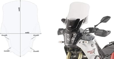 Motor Windscherm - Transparant Vizier - Comfortabel Rijden - Voertuigspecifieke Pasvorm - 52x42 cm - Zwart