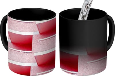 Magische Mok - Foto op Warmte Mokken - Koffiemok - Roze - Balkon - Zomer - Architectuur - Magic Mok - Beker - 350 ML - Theemok