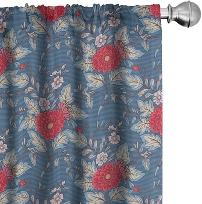 ABAKUHAUS Renaissance Gordijnen – Rokoko – 2x75x175 cm – Donkerblauw