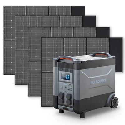 ALLPOWERS Zonnegeneratorset 4000W (R4000 + SP039 600W zonnepaneel) - R4000+4PCS SP039 Zonnepaneel 400W