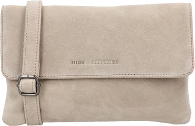Hide & Stitches Brazos Schoudertas - Clutch - Crossbody - Suede - Leer - Leren Dames Tas - Zand