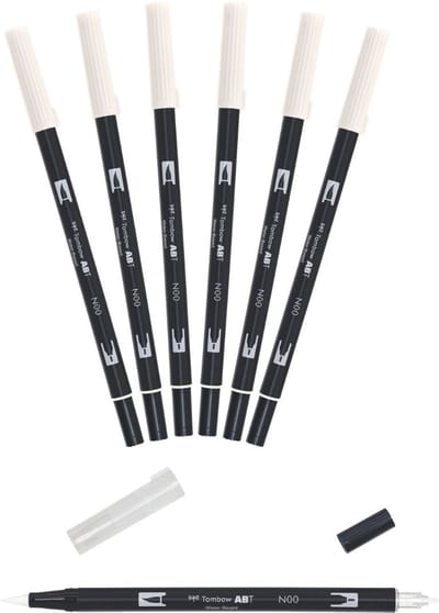 Tombow Brush pen - ABT N00 - Dual Brushpen - Kleurloos - Blender colourless - 6 stuks