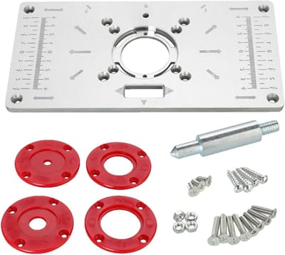 Freestafel Inlegplaat - Houtbewerkingsplaat - Houtbewerking Precisie - Robuust Aluminium - 25 cm Diameter - Zilver
