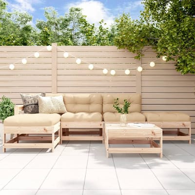 vidaXL - 6-delige - Loungeset - massief - grenenhout