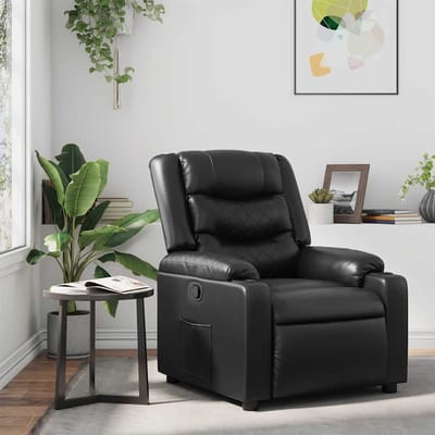 vidaXL - Fauteuil - verstelbaar - kunstleer - zwart