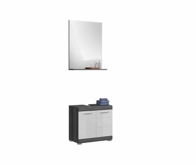 Scout badkamercombinatie wit hoogglans MDF TZ rookzilver NB - 34x60x191cm