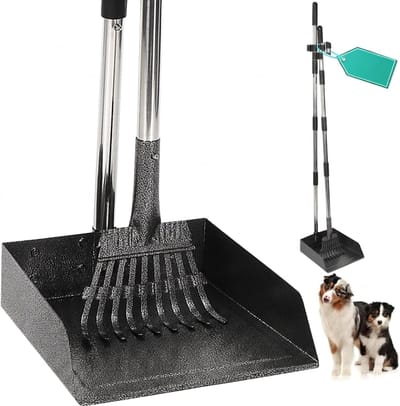 TIM® Hondenpoepschep - Honden - Hondenpoepzakjes - Zwart - 17cm x 18cm x 96cm