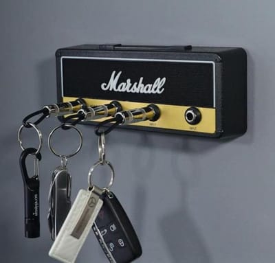 Retro sleutelrek zwart - sleutelkast + 4 sleutelhangers