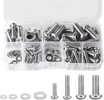 48 Sets Universele VESA Schroefset voor TV Beugels, M4, M5, M6, M8 RVS Monitor Schroeven, Inclusief Ringen en Bevestigingsmateriaal voor Wandmontage