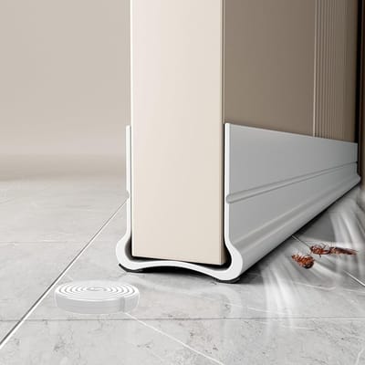 Famanu - Tochtstopper, afdichtingstape voor deuren, 93 cm, tochtstopper met dubbele afdichting, zelfklevende deurafdichting, deurisolatie,...