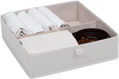 Lademandje kledingkast organizer 2-vaks Five® - Dressy+ - Beige - Opvouwbaar