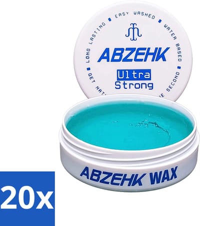 Abzehk - Hair Wax - Blue Ultra Strong - Flexibele Hold & Fris Geparfumeerd - 150ml - Bulkverpakking - 20 stuks