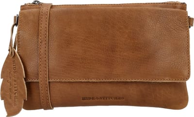 Hide & Stitches Earth Schoudertas - Duurzaam Leer - Slimme Indeling - Telefoonvak - Verstelbare/Afneembare Schouderband - Leren Dames Tas - Bruin