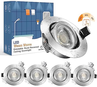 Dimbare LED Plafondlampen Set van 5 - IP44 Waterdicht voor Badkamer - 7W Warm Wit - Eenvoudige Installatie