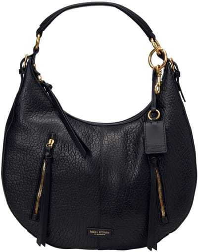 Marc O'Polo Leren schoudertas Philine Hobo Bag Black zwart