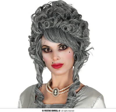 Fiestas Guirca - Pruik Markiezin grijs - Halloween Pruik - Halloween accessoires - Halloween outfit - Pruiken - enge pruiken