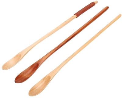 Dailygoody - Lange Handvat Koffie Lepel - Houten Roerstok - Praktisch Keukenaccessoire - 3 Stuks - Voor Koffie Thee en Jam - Ideaal voor Thuisgeb