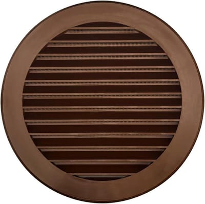 Ventilatierooster - Afzuigkap deksel - Ventilatie afdekken - Insectenbescherming - 100 mm diameter - Bruin