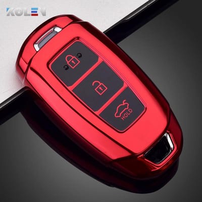 Zachte TPU Auto Afstandsbediening Sleutelhoes Cover Shell Fob Voor Hyundai Ix35 I30 Kona Solaris Encino Azera Grandeur Accent Fe Tm Santa Palisade red