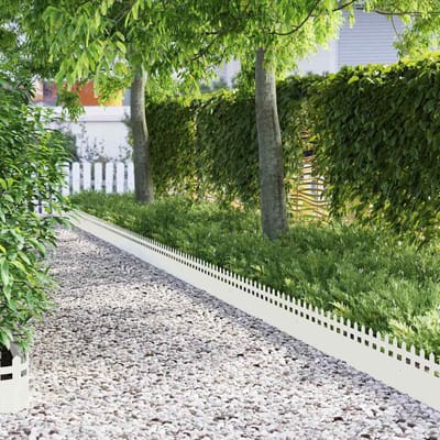 vidaXL - Gazonranden - 10 - st - 103 - x - 0,05 - x - 22 - cm - Staal - Wit