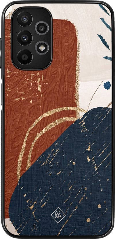 Casimoda® hoesje - Geschikt voor Samsung Galaxy A13 4G - Abstract Terracotta - Zwart TPU Backcover - Geometrisch patroon - Multi