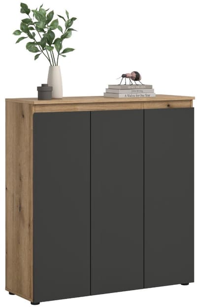 Scarpa dressoir 3 deuren eik decor, antraciet.