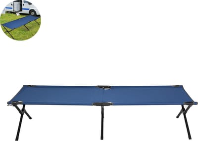 Veldbed - Kampeerbed - Vouwbed - Ligbed - Stretcher- Campingbedje - Opvouwbaar - 1 Persoons - Blauw