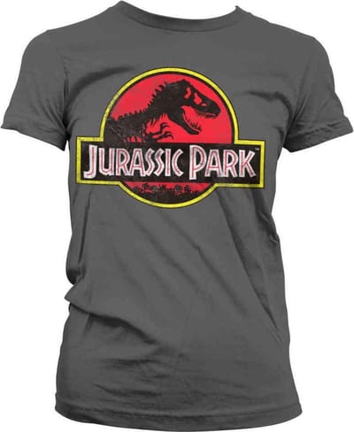 Jurassic Park Dames Tshirt -XL- Distressed Logo Zwart