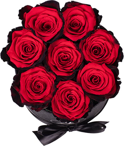 Flowerbox Longlife Gigi rood glitter - Ruim assortiment aan Luxe & Handgemaakte cadeaus - Verras op een speciale manier - 2 jaar houdbare rozen!