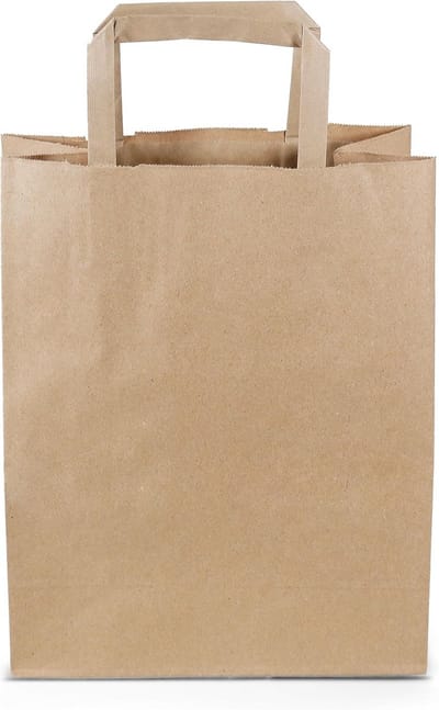 Papieren Zakken - Cadeauzakjes Draagtas - Winkelen Verpakken - Met Handvat - 22x10x36cm 50 Stuks - Bruin